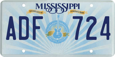 MS license plate ADF724