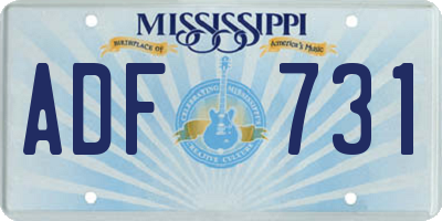 MS license plate ADF731