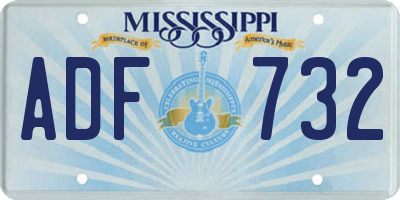 MS license plate ADF732
