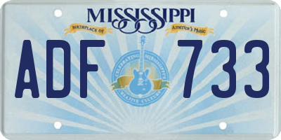 MS license plate ADF733