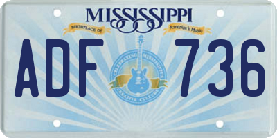 MS license plate ADF736