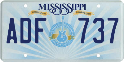 MS license plate ADF737