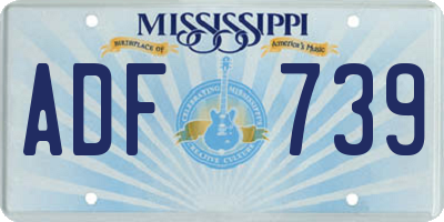 MS license plate ADF739