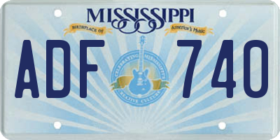 MS license plate ADF740