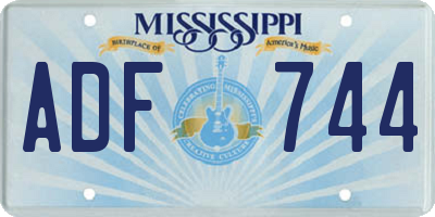 MS license plate ADF744