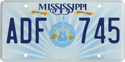 MS license plate ADF745