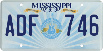 MS license plate ADF746