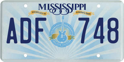 MS license plate ADF748