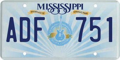 MS license plate ADF751