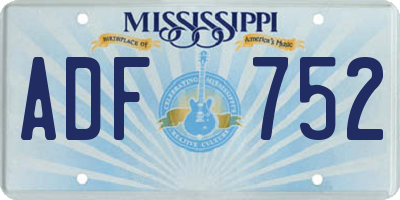 MS license plate ADF752