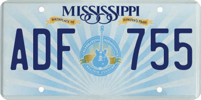MS license plate ADF755