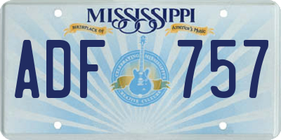 MS license plate ADF757