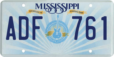 MS license plate ADF761