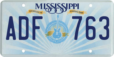 MS license plate ADF763