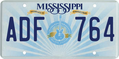 MS license plate ADF764