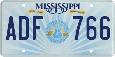 MS license plate ADF766