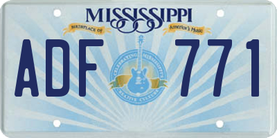 MS license plate ADF771