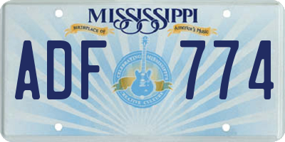 MS license plate ADF774