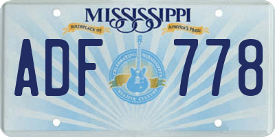 MS license plate ADF778