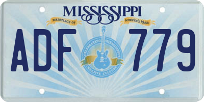 MS license plate ADF779