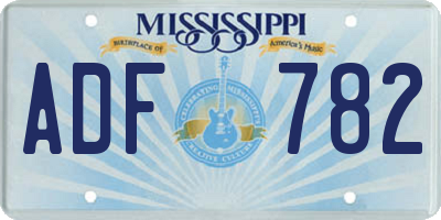 MS license plate ADF782