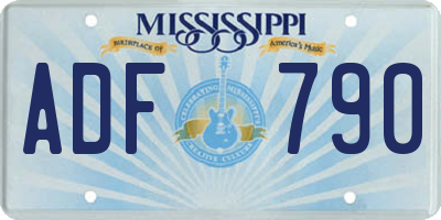 MS license plate ADF790