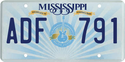 MS license plate ADF791