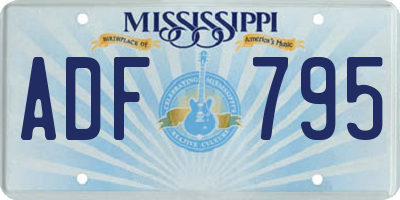 MS license plate ADF795