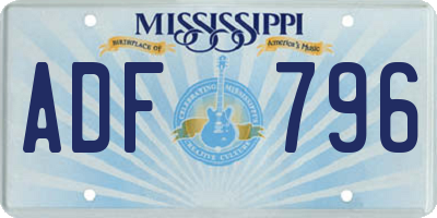 MS license plate ADF796