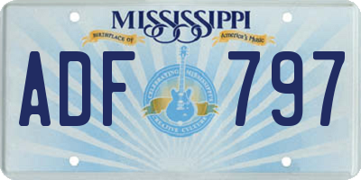 MS license plate ADF797
