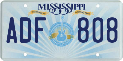 MS license plate ADF808