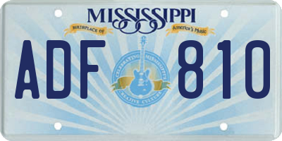 MS license plate ADF810