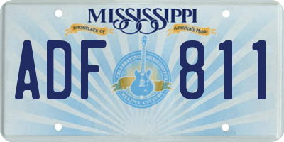MS license plate ADF811