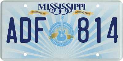 MS license plate ADF814