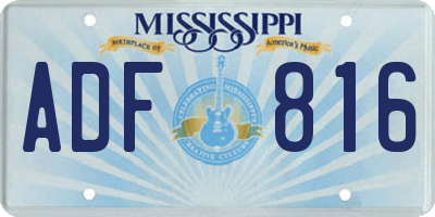 MS license plate ADF816