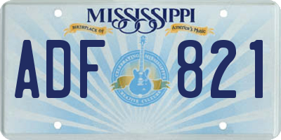 MS license plate ADF821