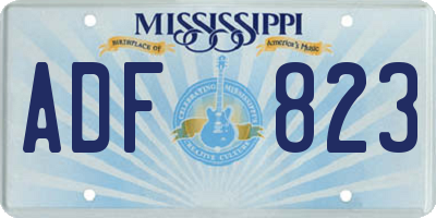 MS license plate ADF823