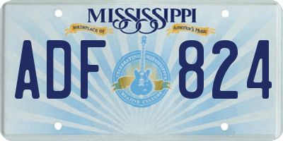 MS license plate ADF824