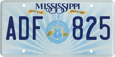 MS license plate ADF825