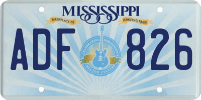 MS license plate ADF826