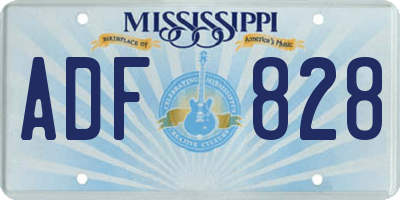 MS license plate ADF828