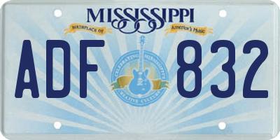MS license plate ADF832