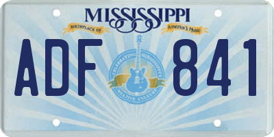 MS license plate ADF841
