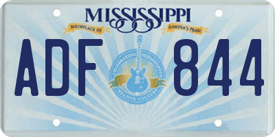 MS license plate ADF844