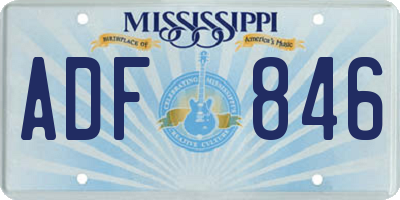 MS license plate ADF846
