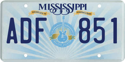 MS license plate ADF851