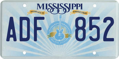 MS license plate ADF852