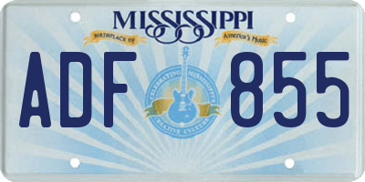 MS license plate ADF855