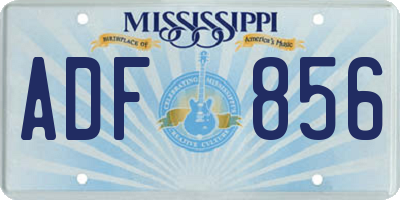 MS license plate ADF856