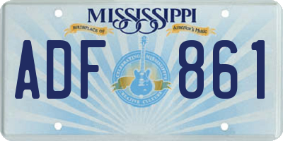 MS license plate ADF861